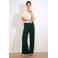 LOLALIZA wide leg high waist broek donkergroen