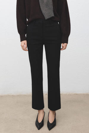 slim high waist broek zwart