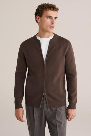 vest gebreid donkerbruin