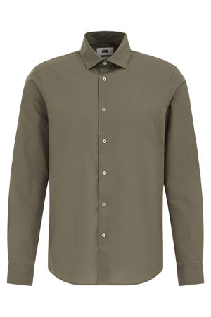 Regular zakelijk overhemd Smokey olive