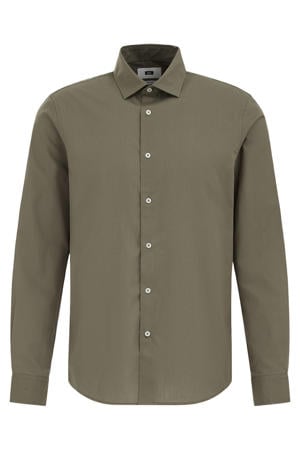Regular zakelijk overhemd Smokey olive