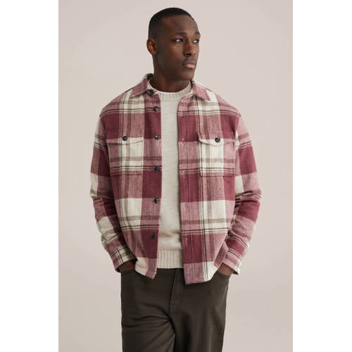 WE Fashion geruit overshirt rood afbeelding