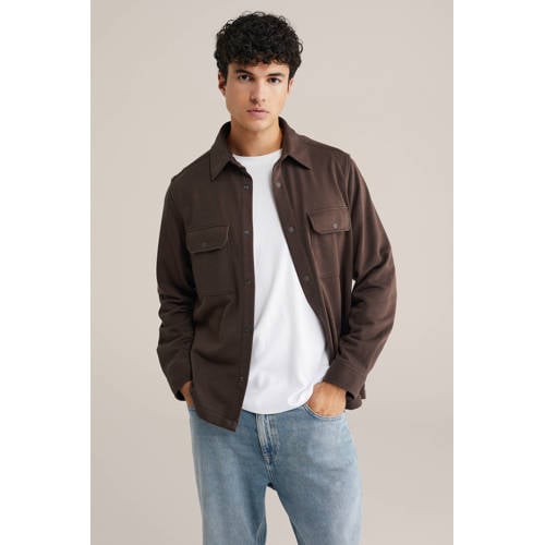 WE Fashion overshirt donkerbruin afbeelding