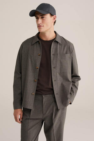 geruit overshirt bruin