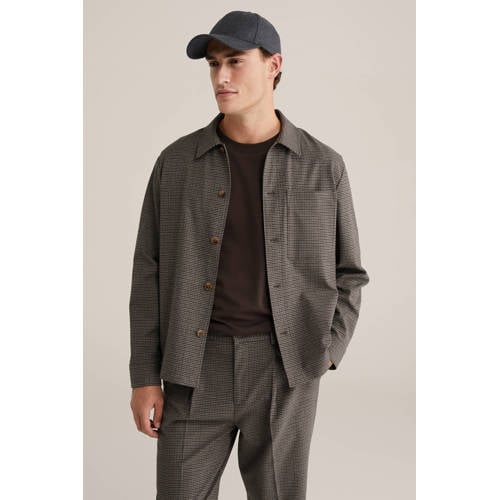 WE Fashion geruit overshirt bruin afbeelding