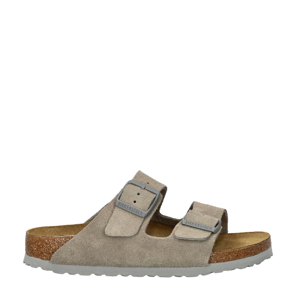 Birkenstock suède slippers grijs
