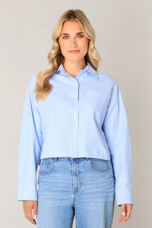 cropped blouse lichtblauw
