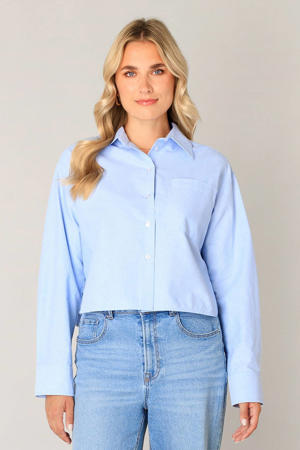 cropped blouse lichtblauw