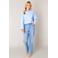 Base Level cropped blouse lichtblauw