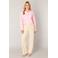 Base Level cropped blouse lichtroze