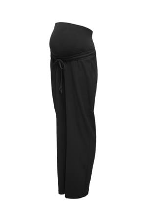 straight high waist zwangerschaps casual broek zwart