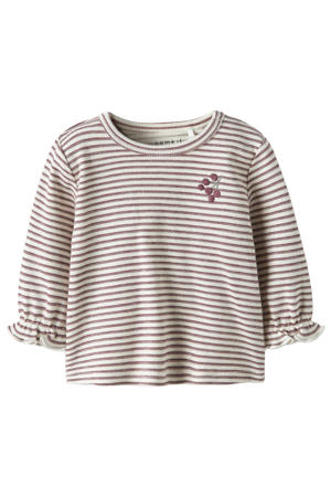 gestreepte longsleeve donkerrood