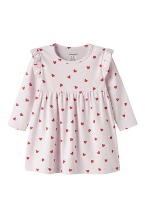 korte jurk met hartjes roze