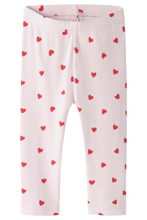 regular legging met hartjes roze