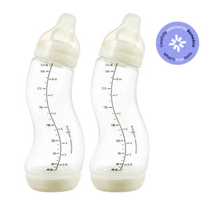 Natural S-Babyfles - 250 ml - Crème/Crème - 2 Stuks - Anti Colic