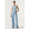 Garcia gestreepte mouwloze top met krijtstreep blauw