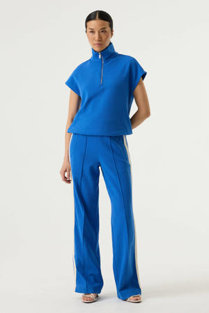 straight regular waist broek blauw