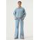 Garcia gestreepte wide leg jeans light blue denim
