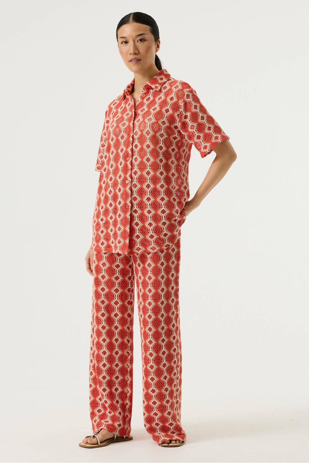 Garcia blouse oranje gehaakt