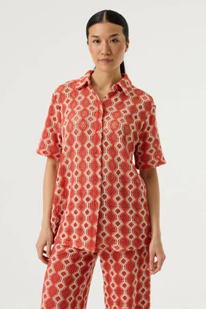 blouse oranje gehaakt