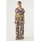 Garcia regular waist gebloemde casual broek bruin