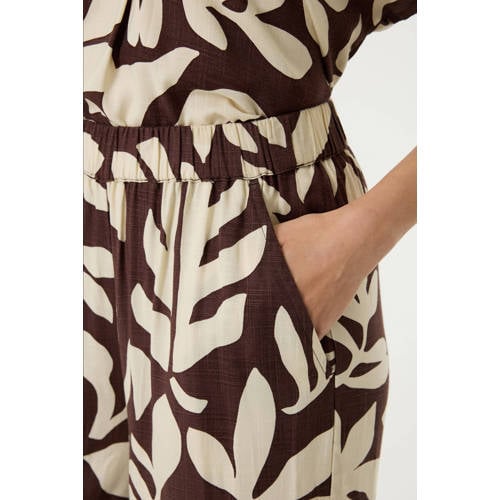 Garcia regular waist gebloemde casual broek bruin afbeelding