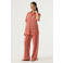 Garcia wide leg high waist geruite broek oranje gehaakt