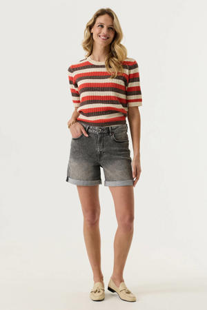 mom high waist short grey denim