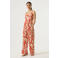 Garcia regular waist gebloemde casual broek oranje