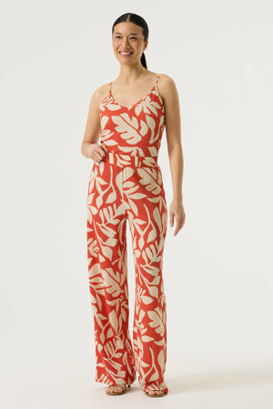 regular waist gebloemde casual broek oranje