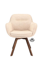 thumbnail: Wehkamp Home Armstoel Viborg Stof Leo 26 Sand Leg Oak Dark Brown 180° Return-system Vive