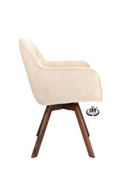 thumbnail: Wehkamp Home Armstoel Viborg Stof Leo 26 Sand Leg Oak Dark Brown 180° Return-system Vive