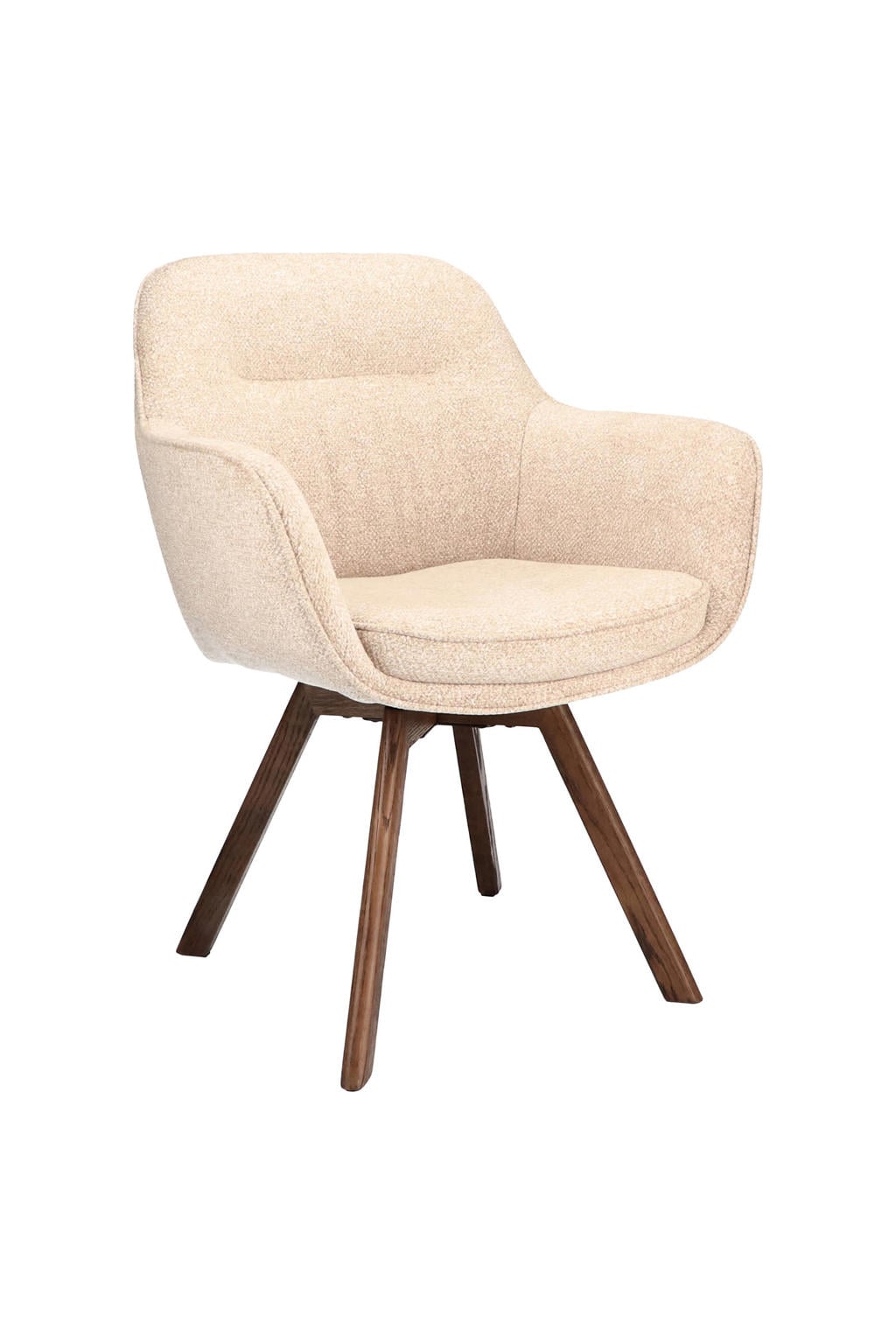 Wehkamp Home Armstoel Viborg Stof Leo 26 Sand Leg Oak Dark Brown 180° Return-system Vive