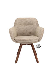 thumbnail: Wehkamp Home Armstoel Viborg Stof Leo 26 Sand Leg Oak Dark Brown 180° Return-system Vive