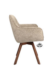 thumbnail: Wehkamp Home Armstoel Viborg Stof Leo 26 Sand Leg Oak Dark Brown 180° Return-system Vive