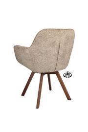 thumbnail: Wehkamp Home Armstoel Viborg Stof Leo 26 Sand Leg Oak Dark Brown 180° Return-system Vive