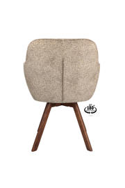 thumbnail: Wehkamp Home Armstoel Viborg Stof Leo 26 Sand Leg Oak Dark Brown 180° Return-system Vive
