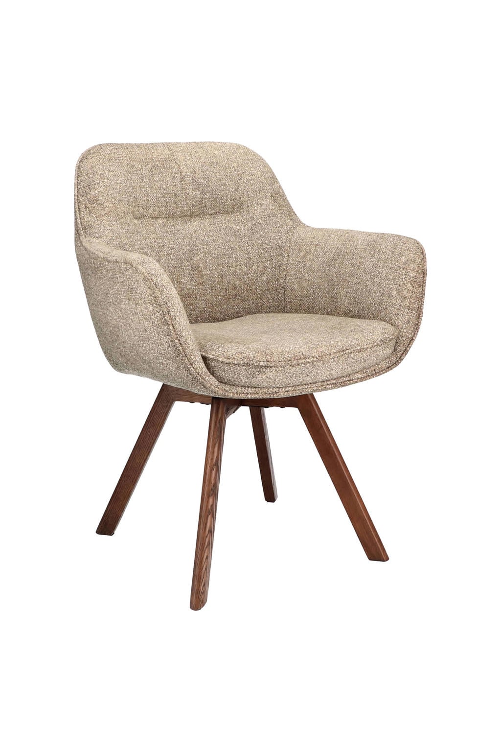 Wehkamp Home Armstoel Viborg Stof Leo 26 Sand Leg Oak Dark Brown 180° Return-system Vive