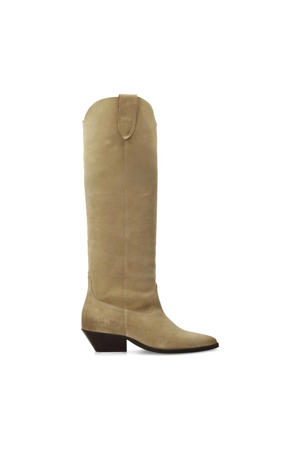 suède cowboylaarzen beige