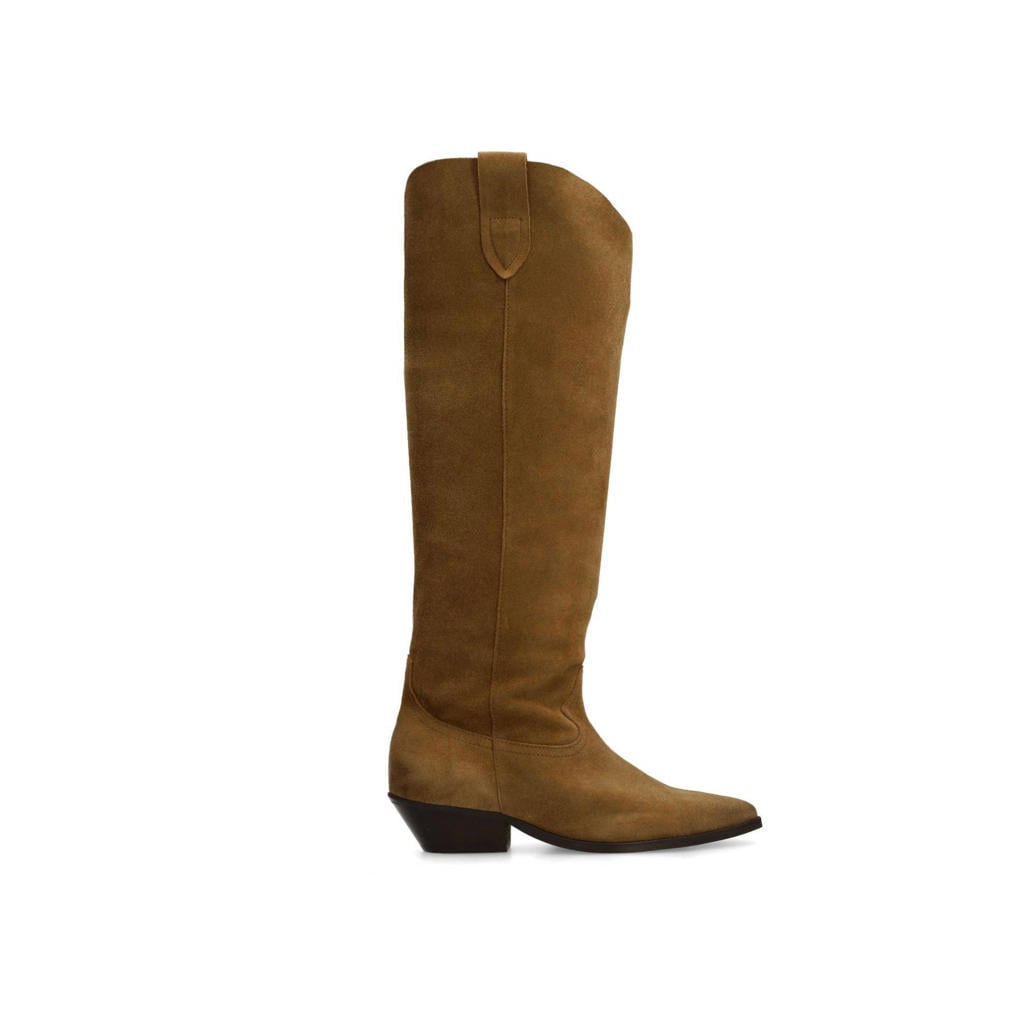 Cognackleurige dames Sacha suède cowboylaarzen