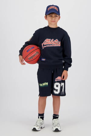 relaxed regular waist sweatshort donkerblauw