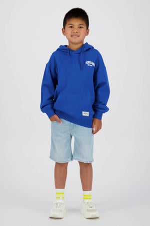 regular waist short light blue denim