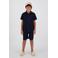 Vingino relaxed regular waist casual short donkerblauw met textuur