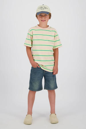 regular waist short medium blue denim