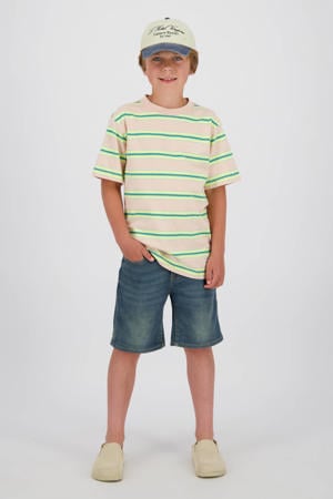 regular waist short medium blue denim