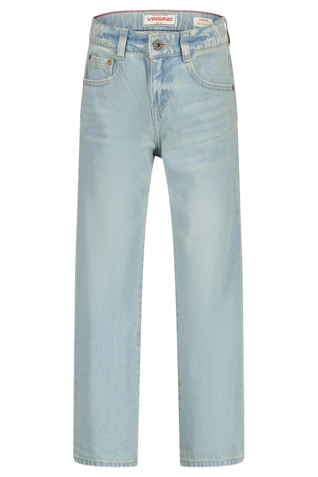 Light blue denim jongens Vingino Gino loose fit jeans van denim met relaxed, regular waist en effen