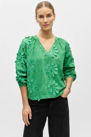 gebloemde blousetop groen