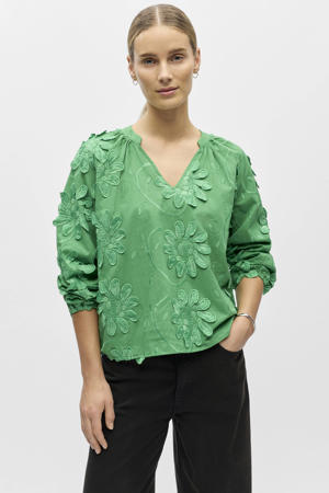 gebloemde blousetop groen
