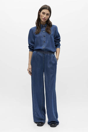 high waist gebloemde casual broek blauw
