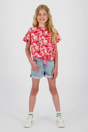 relaxed short light blue denim